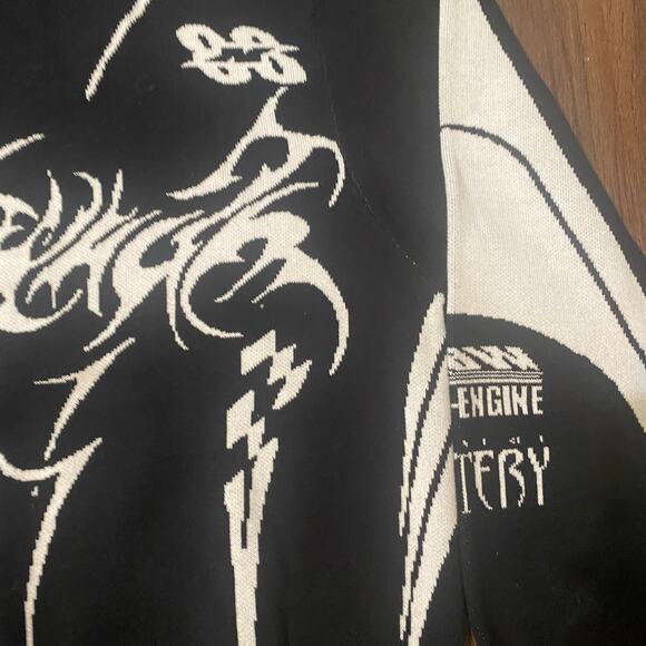 8thWNDR Moto Cross Knit Cotton Sweatshirt Size Medium - Picture 3 of 7